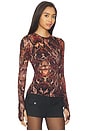 view 2 of 5 Kaylee Crochet Lace Top in Umber Snake