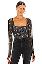 view 1 of 4 Kona Long Sleeve Corset Top in Noir Multi Floral