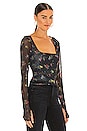 view 2 of 4 Kona Long Sleeve Corset Top in Noir Multi Floral