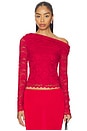 view 1 of 8 Barry Silken Lace Top in Poppy Red