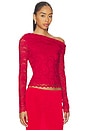 view 3 of 8 Barry Silken Lace Top in Poppy Red