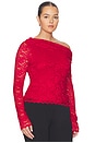 view 4 of 8 Barry Silken Lace Top in Poppy Red