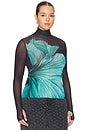 view 4 of 8 Zadie Power Mesh Top in Teal Flower