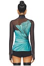 view 5 of 8 Zadie Power Mesh Top in Teal Flower