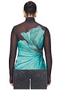 view 6 of 8 Zadie Power Mesh Top in Teal Flower