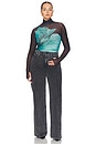 view 8 of 8 Zadie Power Mesh Top in Teal Flower