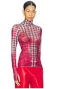 view 2 of 4 TOP MANCHES LONGUES ZADIE in Ruby Houndstooth