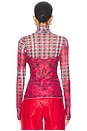 view 3 of 4 TOP MANCHES LONGUES ZADIE in Ruby Houndstooth