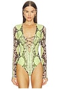 view 2 of 5 Eaton Bodysuit in Lime Snake