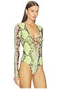 view 3 of 5 Eaton Bodysuit in Lime Snake