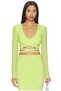view 1 of 5 Halsey Top in Citrus Pin Dot