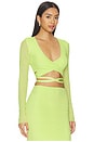 view 2 of 5 Halsey Top in Citrus Pin Dot