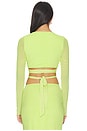 view 3 of 5 Halsey Top in Citrus Pin Dot