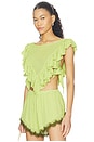 view 1 of 6 Cara Top in Lime Pin Dot