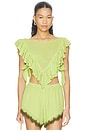 view 2 of 6 Cara Top in Lime Pin Dot