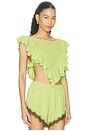 view 3 of 6 Cara Top in Lime Pin Dot