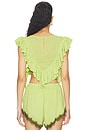 view 4 of 6 Cara Top in Lime Pin Dot