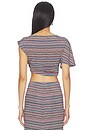 view 5 of 6 Perla Shiny Knit Top in Chevron Stripe