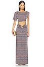 view 6 of 6 Perla Shiny Knit Top in Chevron Stripe