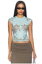 view 1 of 4 Nina Top in Turquoise Crochet