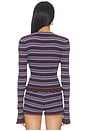 view 4 of 4 Addy Top in Chocolate Stripe
