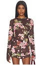 view 1 of 4 Kaylee Silken Lace Top in Chocolate Rose