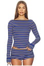 view 1 of 5 Madsen Top in Indigo Stripe