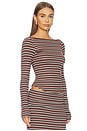 view 2 of 5 Madsen Top in Chocolate Stripe