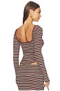 view 4 of 5 Madsen Top in Chocolate Stripe