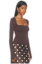 view 2 of 4 Ines Knit Crepe Top in Espresso