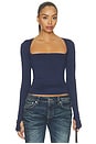 view 1 of 4 Ines Knit Crepe Top in Black Iris