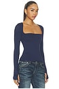 view 2 of 4 Ines Knit Crepe Top in Black Iris