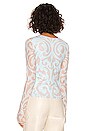 view 3 of 4 Noreen Top in Icy Blue Damask