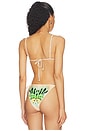 view 3 of 4 Capri Beaded Bikini Top in Lime Butterfly