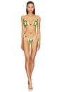 view 4 of 4 Cali Beaded Bikini Bottom in Lime Butterfly