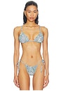 view 1 of 4 Capri Bikini Top in Aqua Paisley
