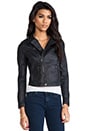 view 3 of 6 The Biker Motorcycle Coated Jacket in Blackslick