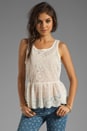 view 1 of 4 Scarlett Sleeveless Peplum Top in Cream
