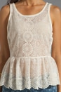 view 3 of 4 Scarlett Sleeveless Peplum Top in Cream
