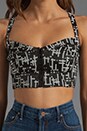view 3 of 4 Enquirer Stretch Crop Bustier Top in Cross Black