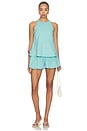 view 5 of 6 Paulo Bubble Poplin Short in Blue