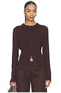 view 1 of 4 Ruby Knitted Cardigan in Chocolate