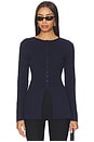 view 1 of 4 Daphne Waisted Knit Cardigan in Navy