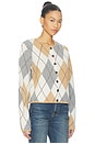 view 2 of 4 Aggie Merino Argyle Cardigan in Beige Mix