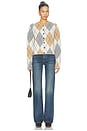 view 5 of 4 Aggie Merino Argyle Cardigan in Beige Mix