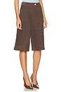view 2 of 6 Arden Suede Culotte in Chocolate