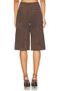 view 4 of 6 Arden Suede Culotte in Chocolate