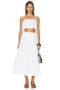 view 5 of 6 Julie Pleated Poplin Skirt in White