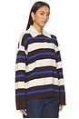view 2 of 4 Ester Merino Rugby Top in Chocolate, Ivory & Blue