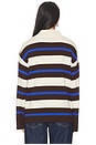 view 3 of 4 Ester Merino Rugby Top in Chocolate, Ivory & Blue
